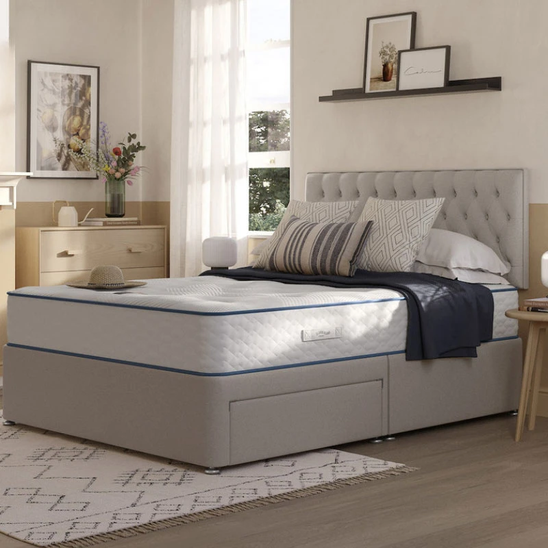 Thick Comfortable Cool Touch Fabric King Size Queen Size Bed Twin Hybrid Memory Foam Spring Mattress