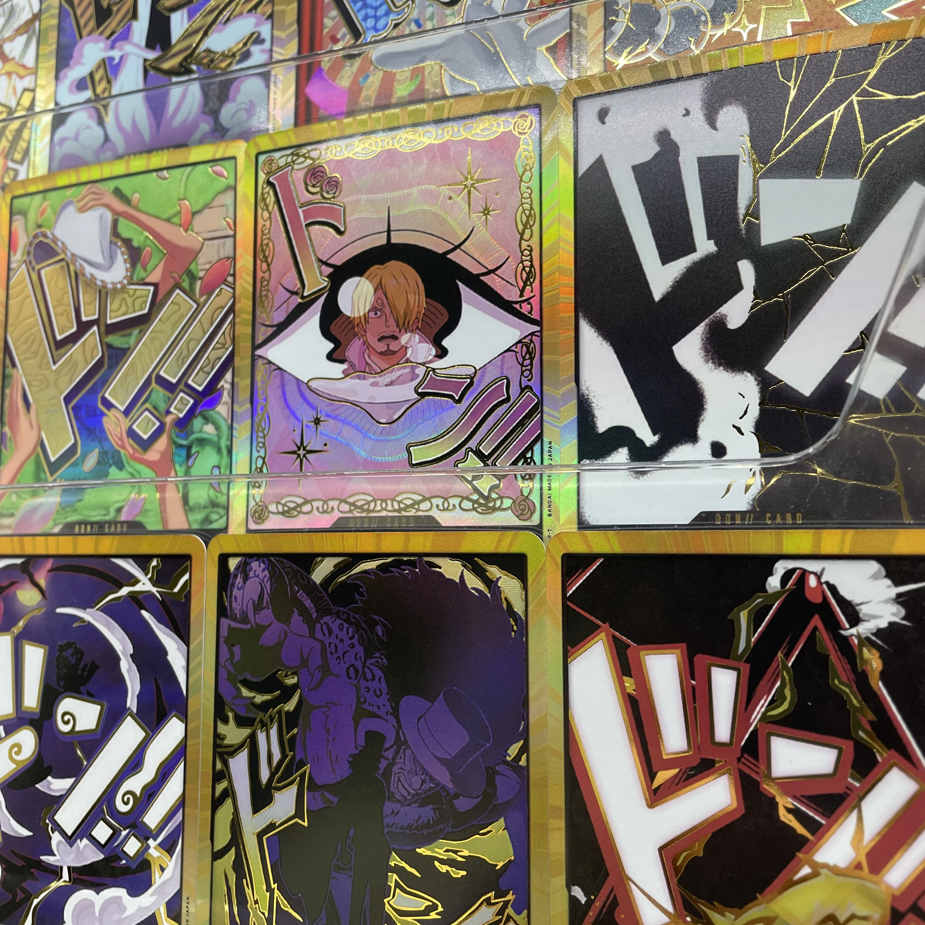 30pcs/set DIY OPCG Versi Bahasa Inggris PRB-02 Permainan Kartu Koleksi Golden Box DON Card Monkey D. Luffy Kozuki Kartu Koleksi Berlapis Emas