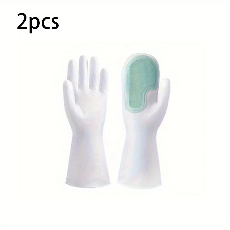 2Pcs Durable Lead-Free Latex Dishwashing Gloves Waterproof Anti-Slip Wear Resistant Rubber Hand Protector Reusable Multipurpose Household Gloves Ideal for Kitchen Bathroom Outdoor Daily Cleaning Washing Housework