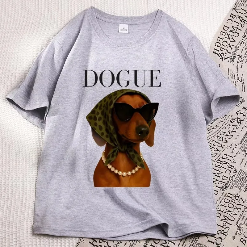 Funny Dachshund Dogue T-Shirt Women Sassy Weiner Dog Mom T Shirt Casual Round Neck Printed Doxie Tshirt Streetwear