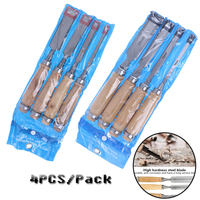 4PCS 6/12/18/24mm DIY Auxiliary Tools Wood Carving Chisels Set Professional For Woodworking With Ergonomic Wood Carving Tools