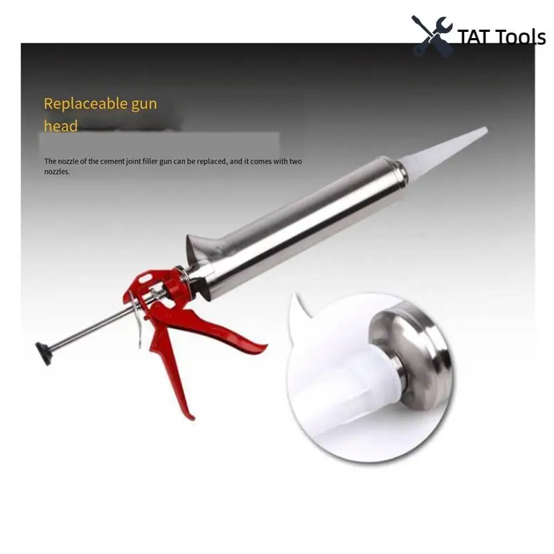 

Mortar Gun Set Pointing Grouting Gun Sprayer Brick Cement Tile Tool For Brick Paving Replaceable Nozzle W/ 2 Nozzles