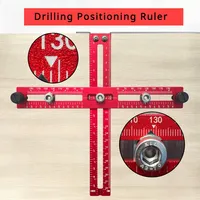 2 in 1 Drilling Positioning Ruler Combination Angle Ruler T-Shaped Ruler Cabinet Hardware Jig Drawer Installation Woodworking