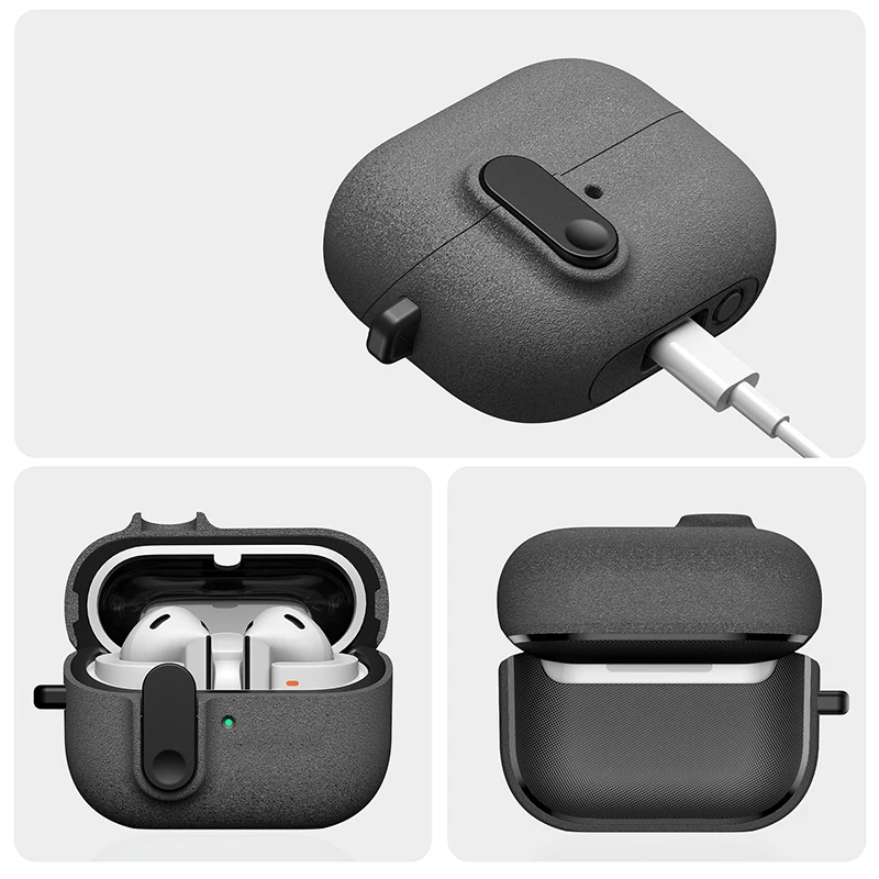 Samsung Galaxy Buds 3 /3Pro用 新品 セキュリティロックケース 保護ケース カバー ストラップ付き Samsung Galaxy Buds3用 (ふわふわブルー)