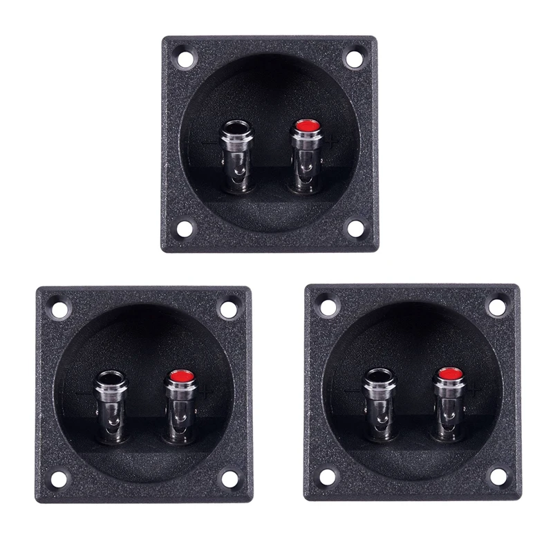 Smart-3X Bentuk Persegi Double Binding Post Type Speaker Box Terminal Cup Hitam