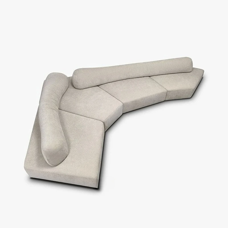 Rock-Sofa, Raupenstoff, minimalistisches Internet-Promi-Designer-Wohnzimmer, großes flaches Modul, Tofu-Blocksofa