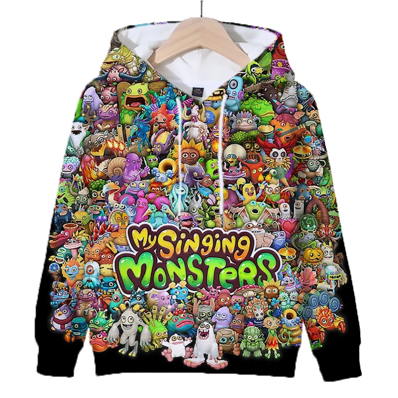 Children Game My Singing Monsters Hoodies Pullover Long Sleeve Hooded Sweatshirts Boys Girls Spring Tops Streetwear Kids Clothes