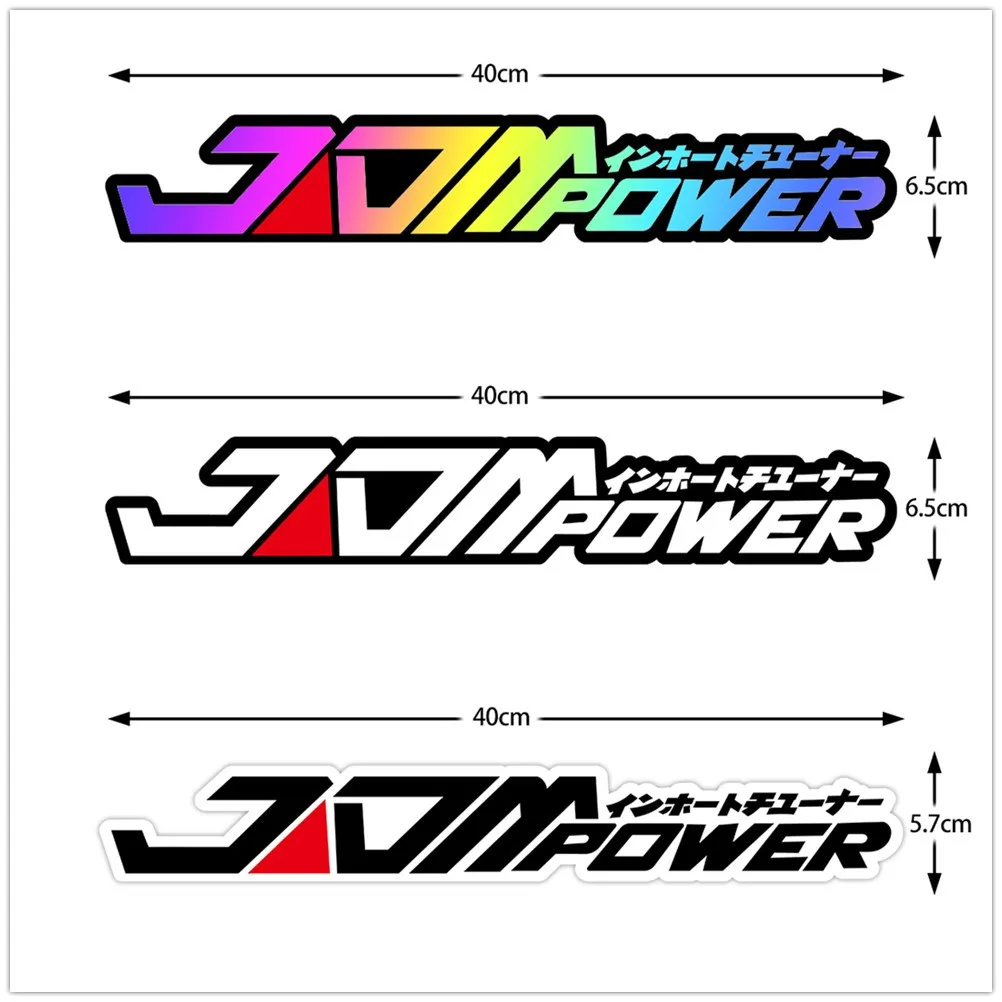 JDM POWER Car Sticker Window Bumper Decal  Car-Styling Vinyl Stickers Water Resistant for Toyota Honda Volkswagen Mitsubishi