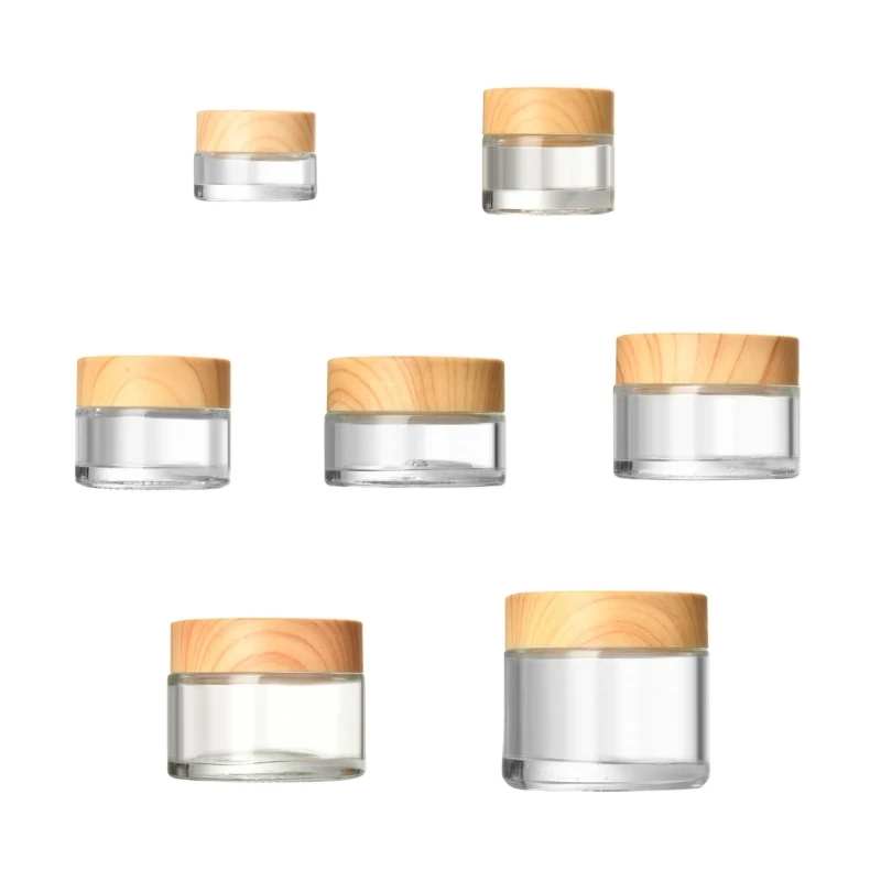 

1PC Glass Cosmetic Container Empty Sample Jars with Leak Proof Lids Makeup Sample Containers for Lotion Cream Dropshipping