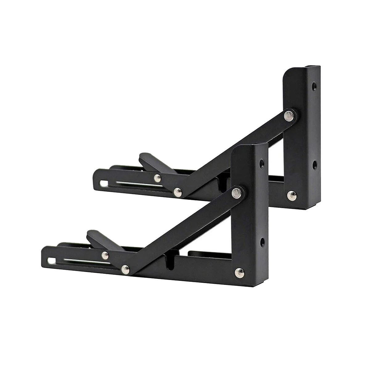 2Pcs Campervan Folding Bracket Table Shelf Motorhome Caravan Black Finish Stainless Steel Mini Folding