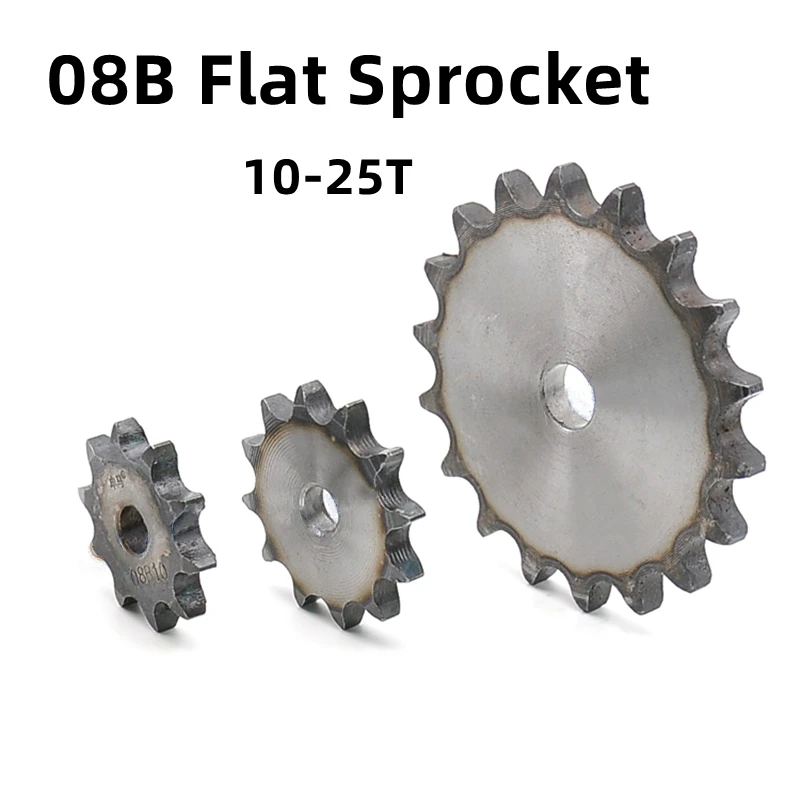 1pcs 08B Flat Chain Sprocket 10-25 Teeth A3 Steel Pitch 12.7mm Flat Piece Chain Sprocket Industrial Drive Sprocket