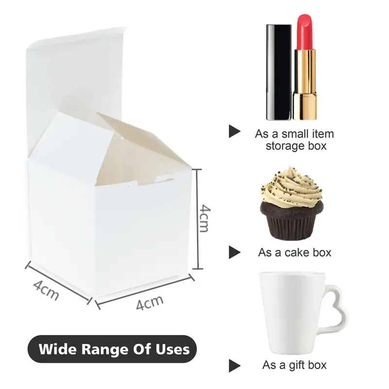 100pcs 4x4x4cm Kraft Paper Box Cosmetic Handmade Soap Candy Packing Box Small Gift Boxes For Baby Shower Wedding Birthday Party