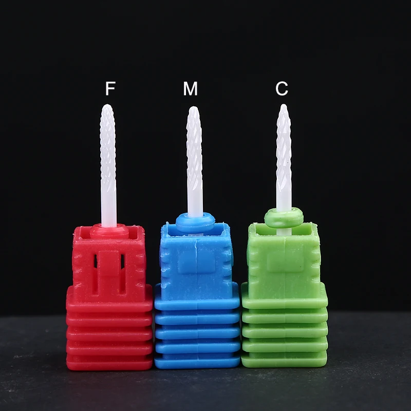 1PC Ceramic Nail Drill Bit For Nails Cuticle Clean Cutter Milling Electric Nail File Manicure Pedicure Ceramic Polish Drill @F-3