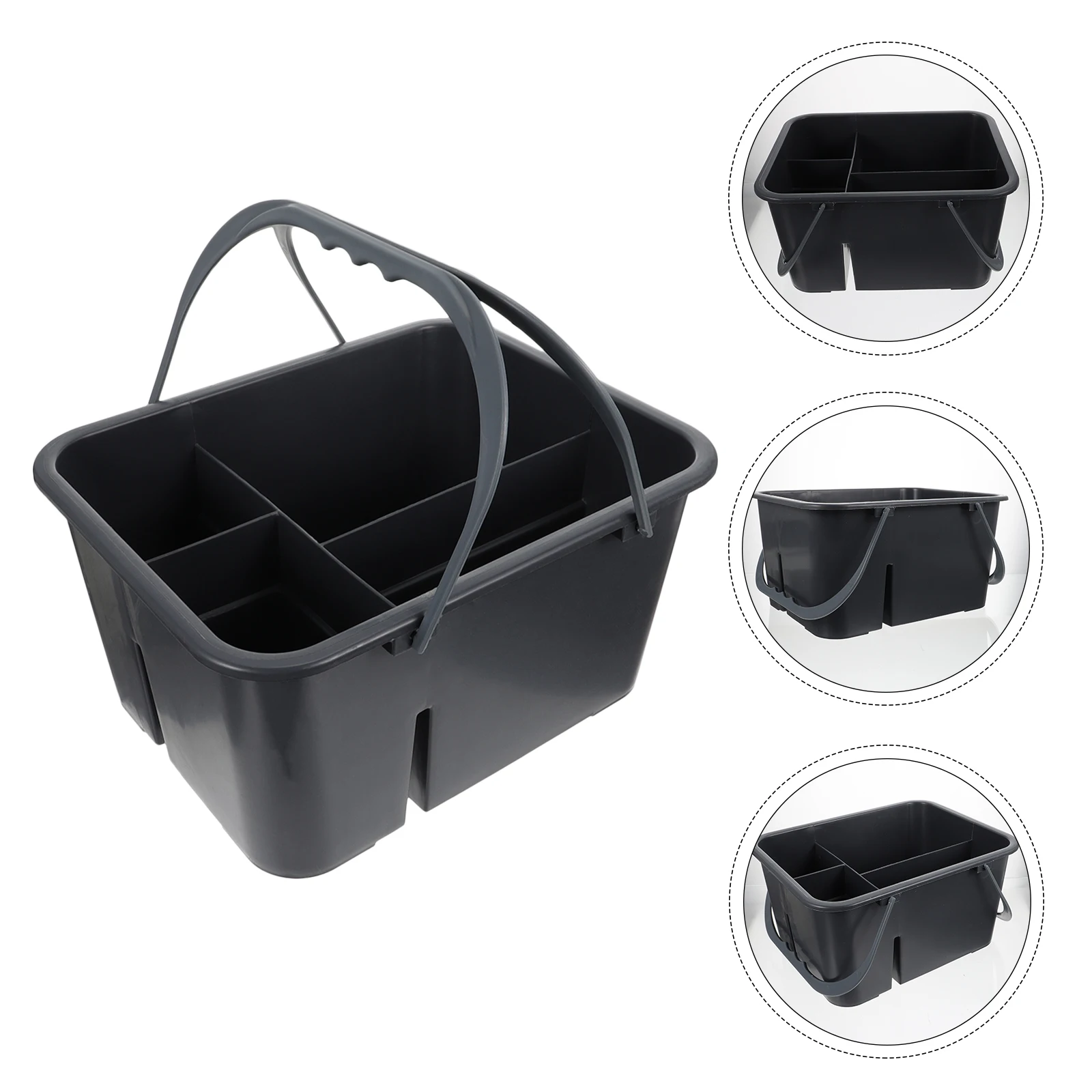 

1pc Bathroom Cleaning Baskets Durable Plastic Storage Boxes 4 Compartment Handheld Household Toilet Organizer Home Use Gift