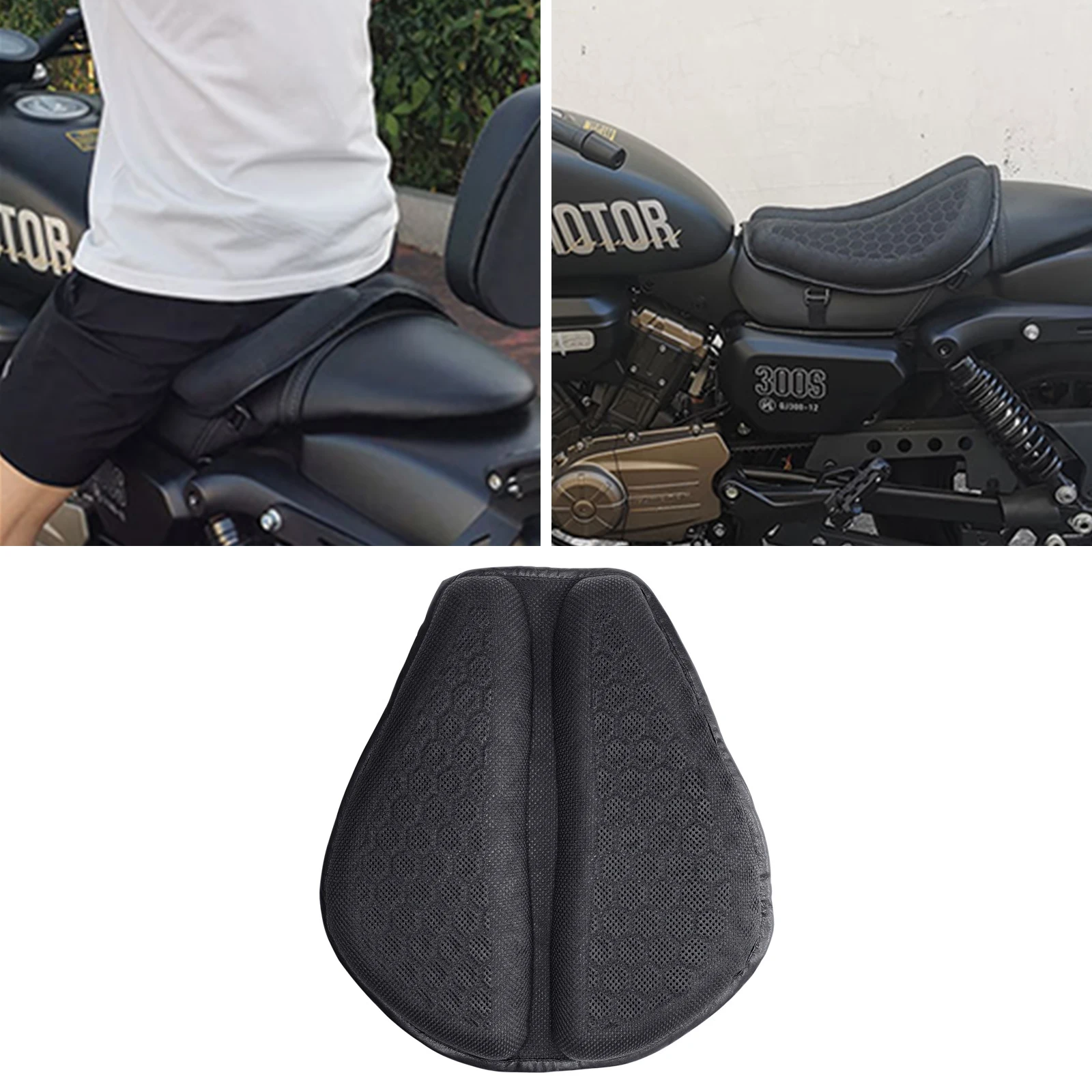 

Motorcycle 3D Comfort Gel Seat Cushion Motorbike Air Cover Universal Shock Absorption Decompression Sunshade