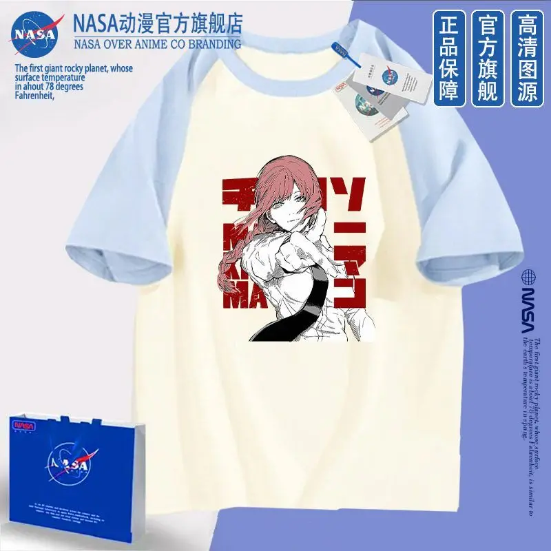 Anime Chainsaw Man – The Movie: Reze Arc Makima Cosplay Printed Short Sleeve T-Shirt Versatile in Summer Halloween Gifts