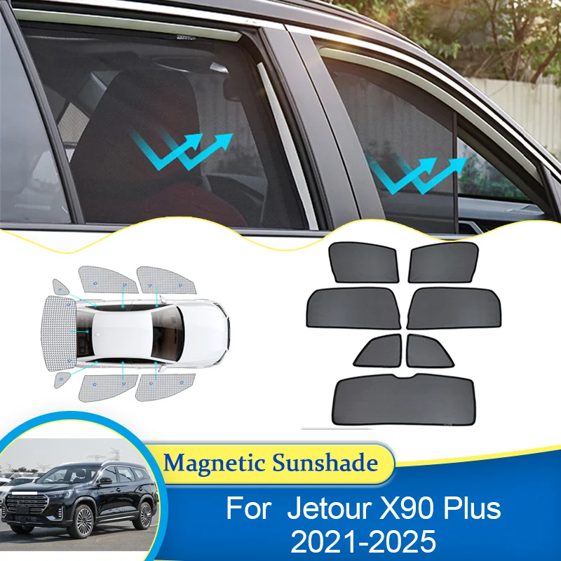 For Jetour X90 Plus Soueast S09 2021 2022 2023 2024 2025 Window Privacy Sunshade Shade Visor Curtains Car Auto Parts Accessories