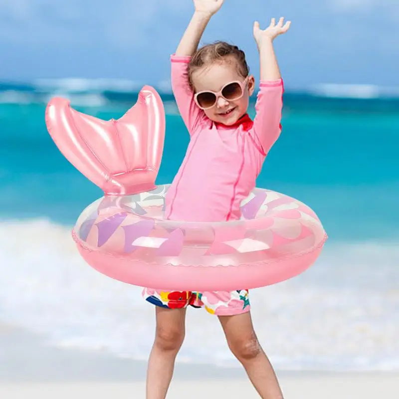 Baby Pool Float Kids Tube Ring Mermaid Inflatable Trainer Accessories For Babies And Toddler For Beach And Puddle