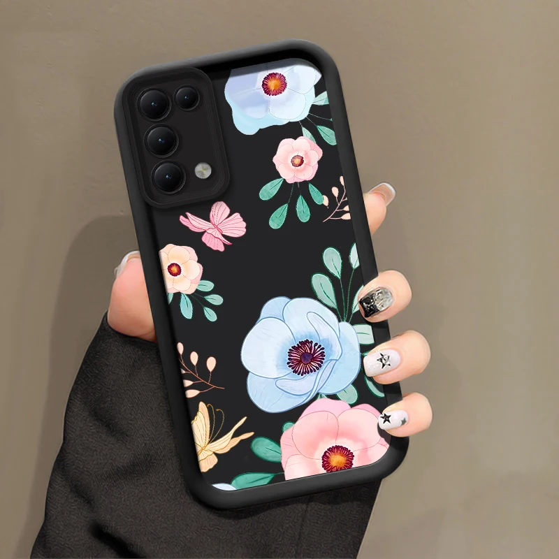 الفاخرة للصدمات ماتي لينة جراب هاتف ل Xiaomi Redmi A1 + A2 زائد A3 برو A5 4G A 5 فراشة زهرة نمط غطاء سيليكون #4