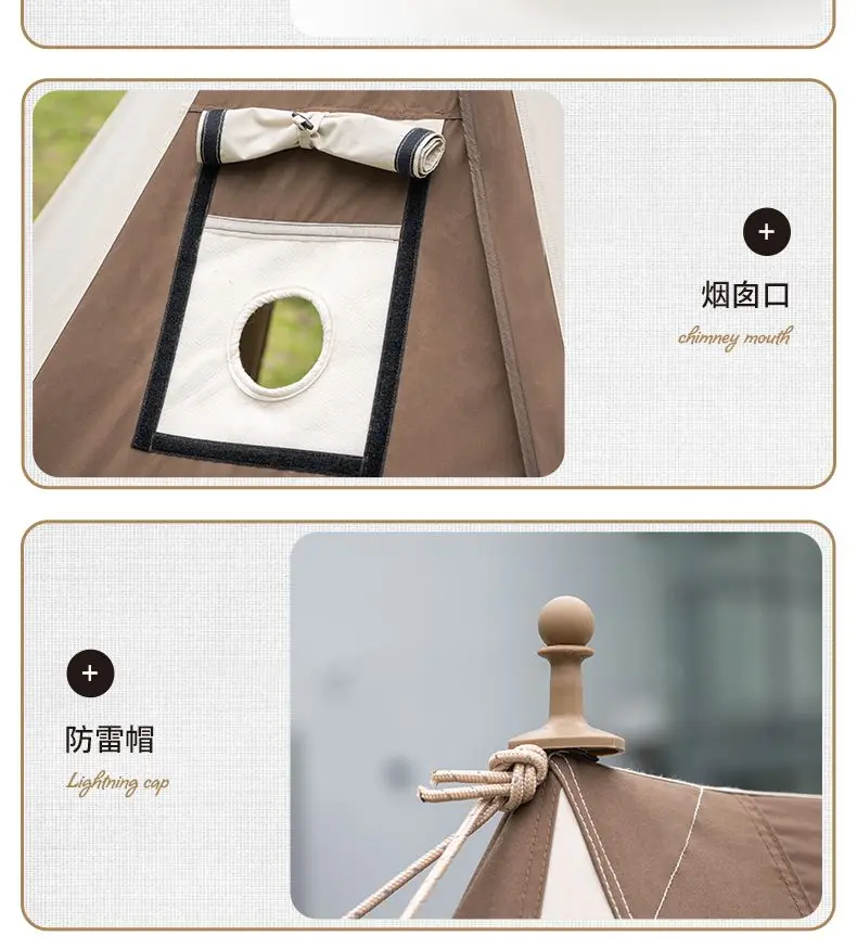 Cotton tent outdoor camping camping shelter canopy one room and one living room