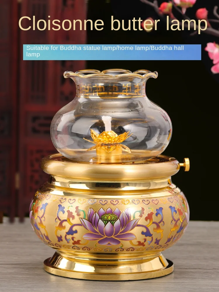 

Copper crispy oil lamp holder, pure household eternal light, windproof Buddha front liquid, fragrant Su oil lamp, God of Wealth