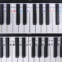 88/61 Keys Removable Silicone Piano Keyboard Guide Stickers Reusable Piano Key Note Labels Electronic Piano Beginners Accessory