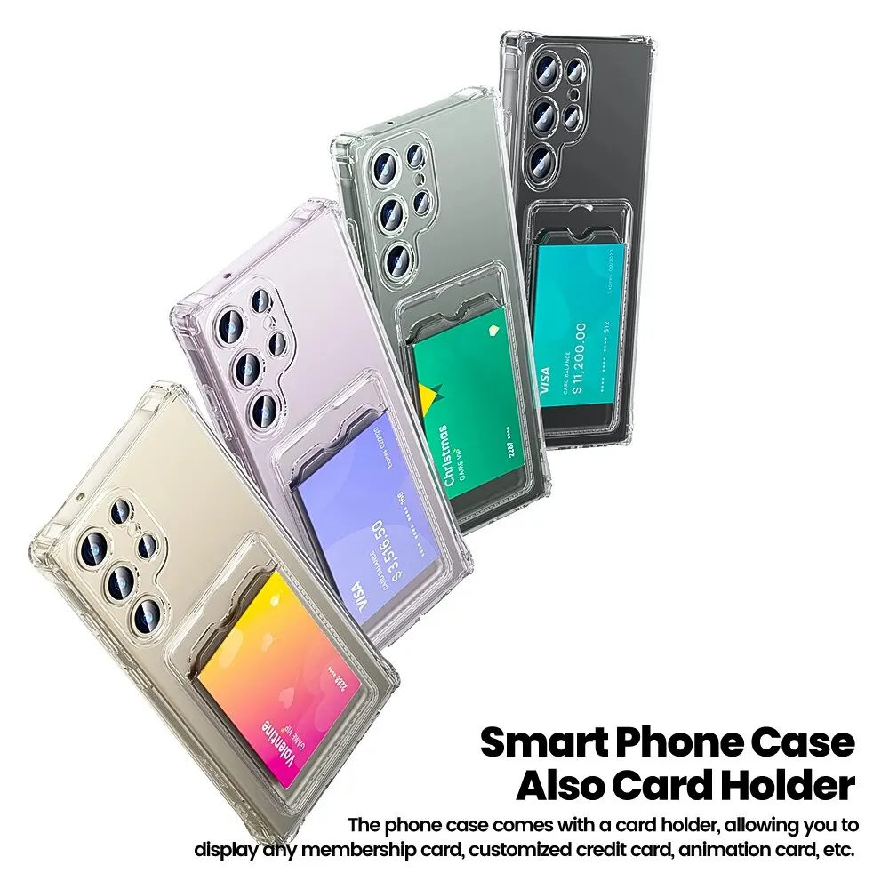 Toocki Transparent Bag Holder Phone Case For Samsung Galaxy S24 S23 S22 S21 Plus Ultra Clear Wallet Silicone Shockproof Cover