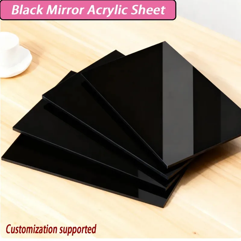 High Gloss Black Acrylic Mirror Panel Aquarium Background Tank Divider Organic Glass