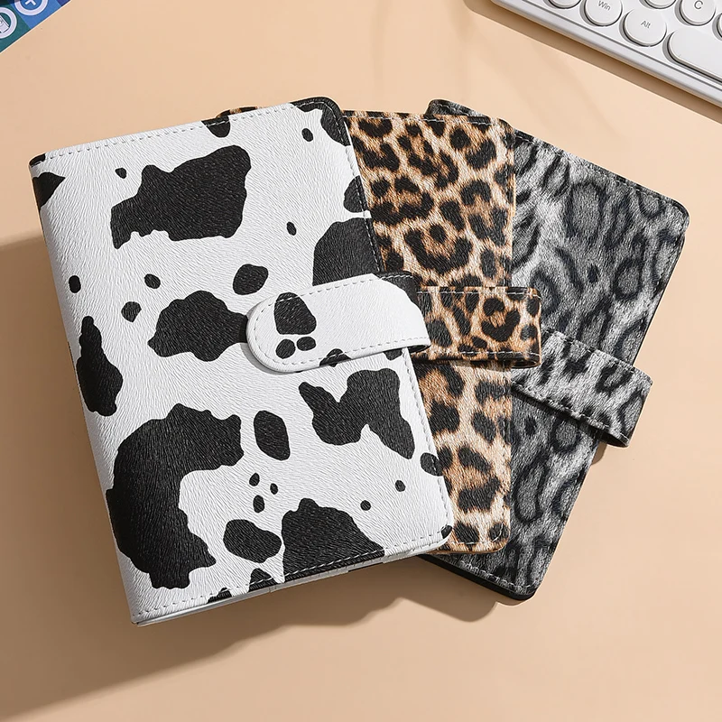 Nowy A6 Vintage Leopard Print Okładka Planer Budżetu Pieniężnego Segregator DIY Okładka Notatnika Dziennik Agenda Planer Papierowa Okładka Szkolna — zdjęcie produktu 3