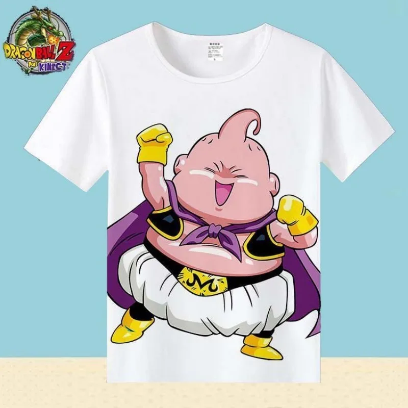 Dragon Ball Kawaii Animation Peripheral Goku Vegeta Crimson Cute Loose Short Sleeve T-shirt Children's Clothing Gift Wholesale