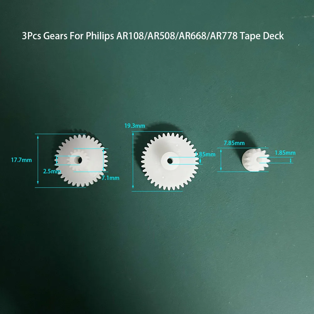 3 шт. набор шестерен для кассетного механизма Philips AR108/AR508/AR668/AR778 запасные части для ремонта ленты