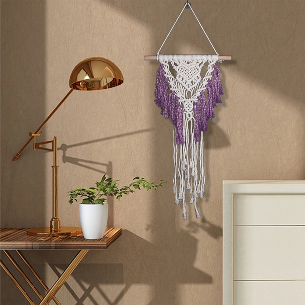 

Woven Tapestry Handmade Boho Wall Hanging Decor Tassel Catcher Fringe Mural Tassel Hanging Tapestry Fabric Car Room