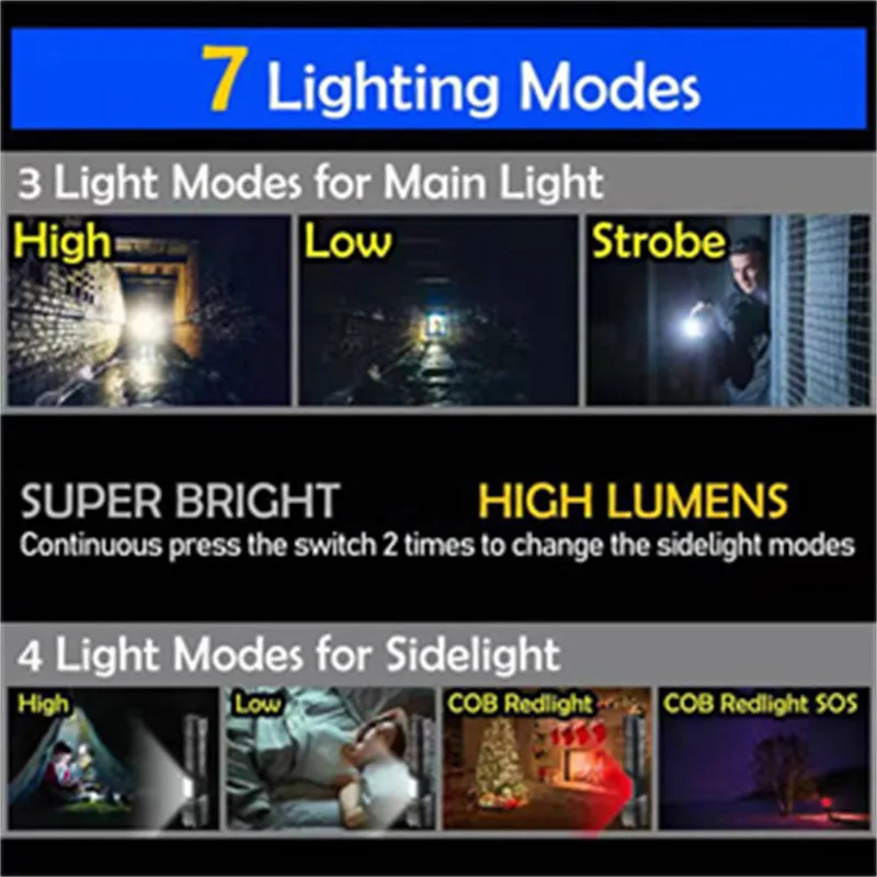 2000Meters 36Cores XHP360 Powerful Flashlight 26650 USB Rechargeable Flash Light Zoomable Tactical Torch LED flashlight Lantern