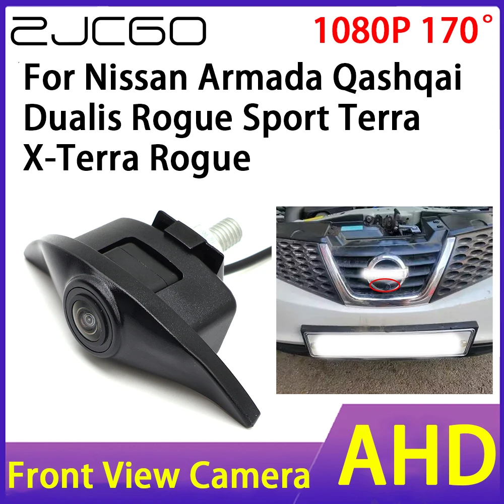 

ZJCGO Front View Camera AHD 1080P Waterproof Night Vision CCD for Nissan Armada Qashqai Dualis Rogue Sport Terra X-Terra Rogue