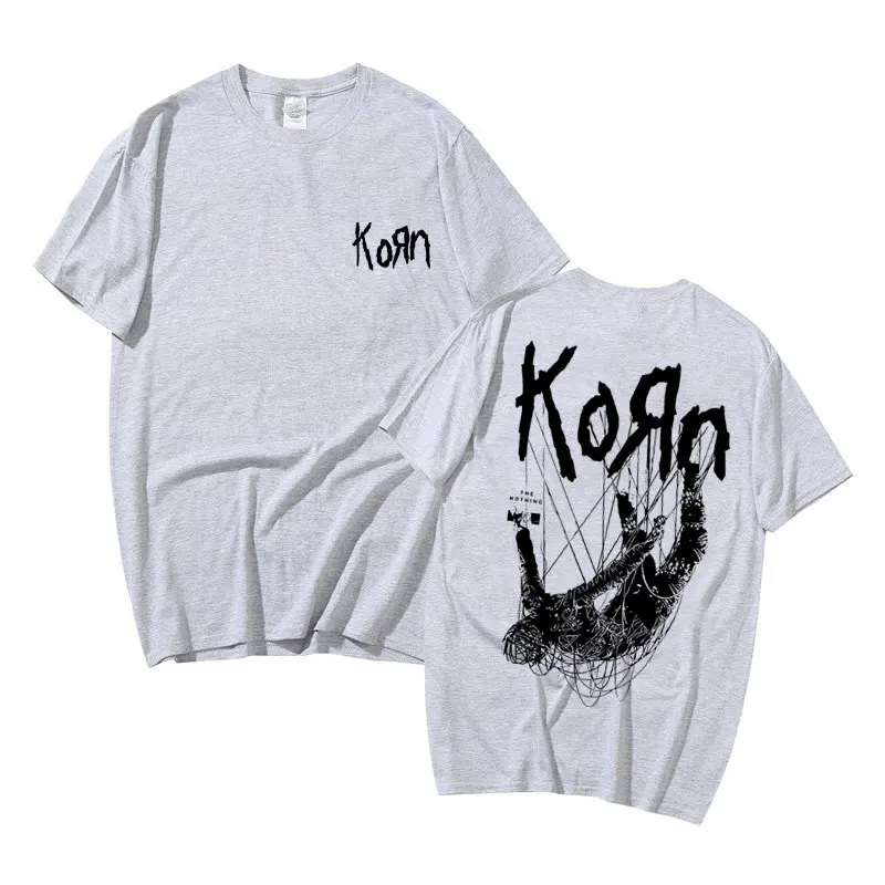 Awesome Singer Rock Band Korn Graphic T-shirt Harajuku Streetwear Men\'s Novelty Cotton T-shirt Men Short Sleeve Man Casual Tees