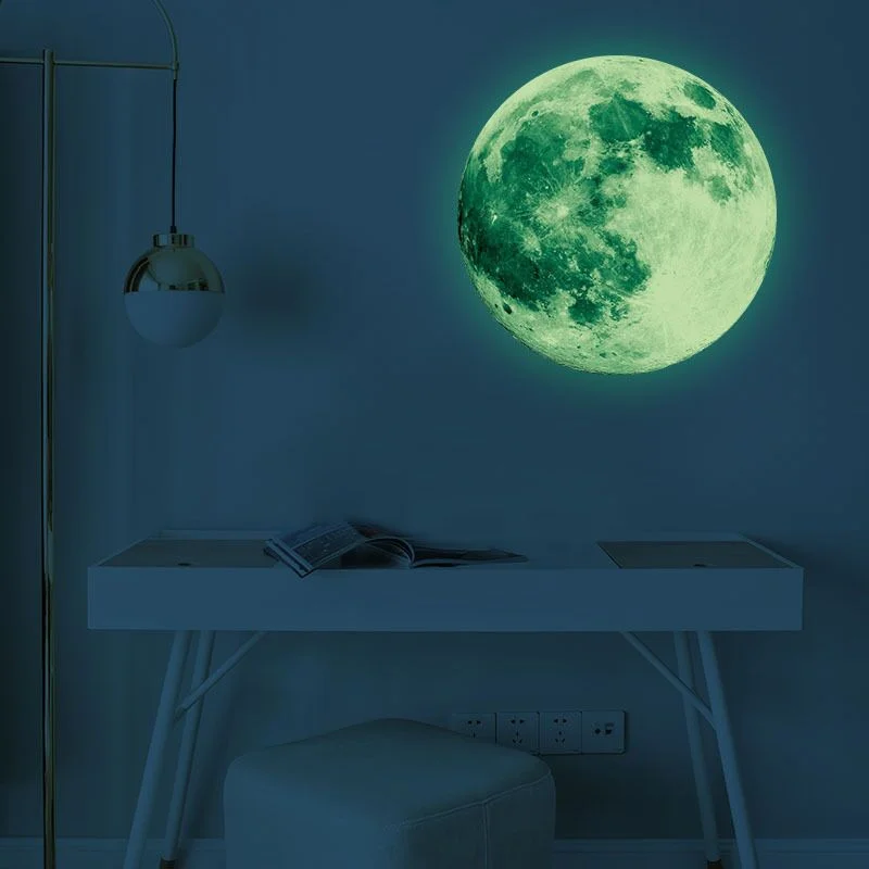 5pcs Luminous Moon Stars Wall Stickers for Kids room Bedroom Decor Glow in the dark Earth Wall Decals Noctilucent Home Stickers