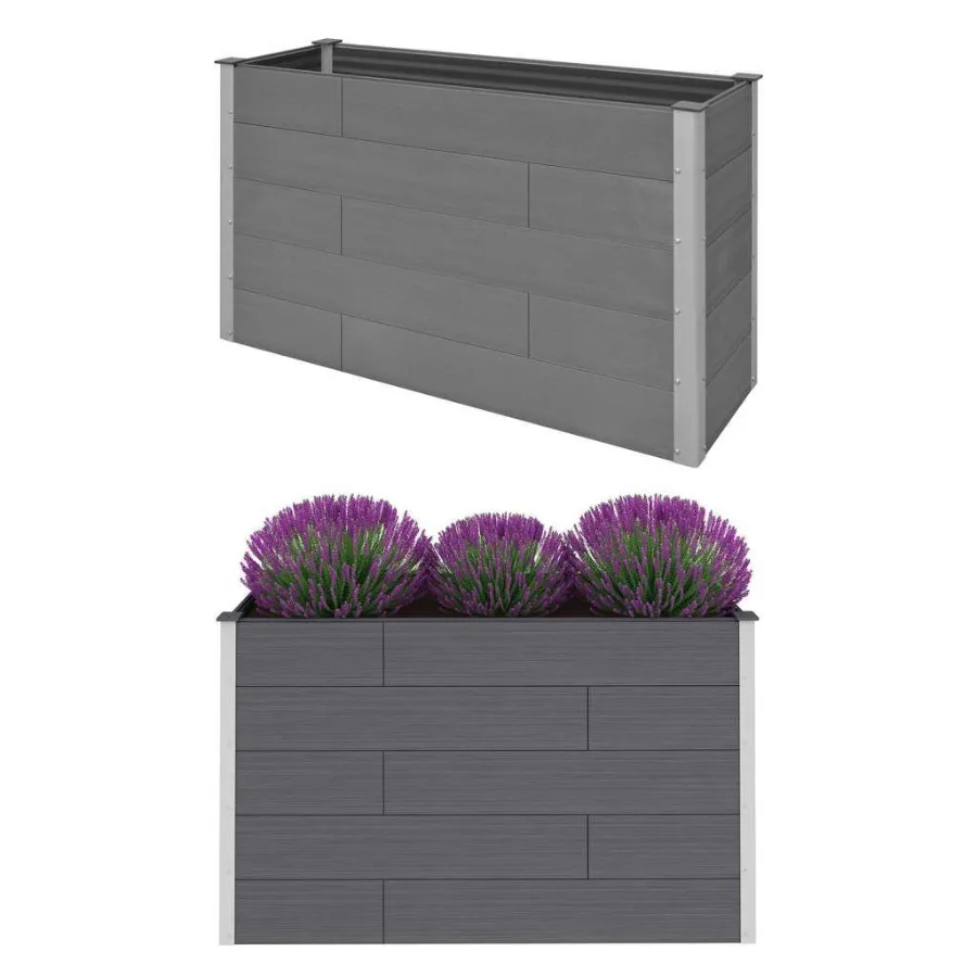 

Garden Raised Bed WPC 59.1x19.7x35.8 Gray