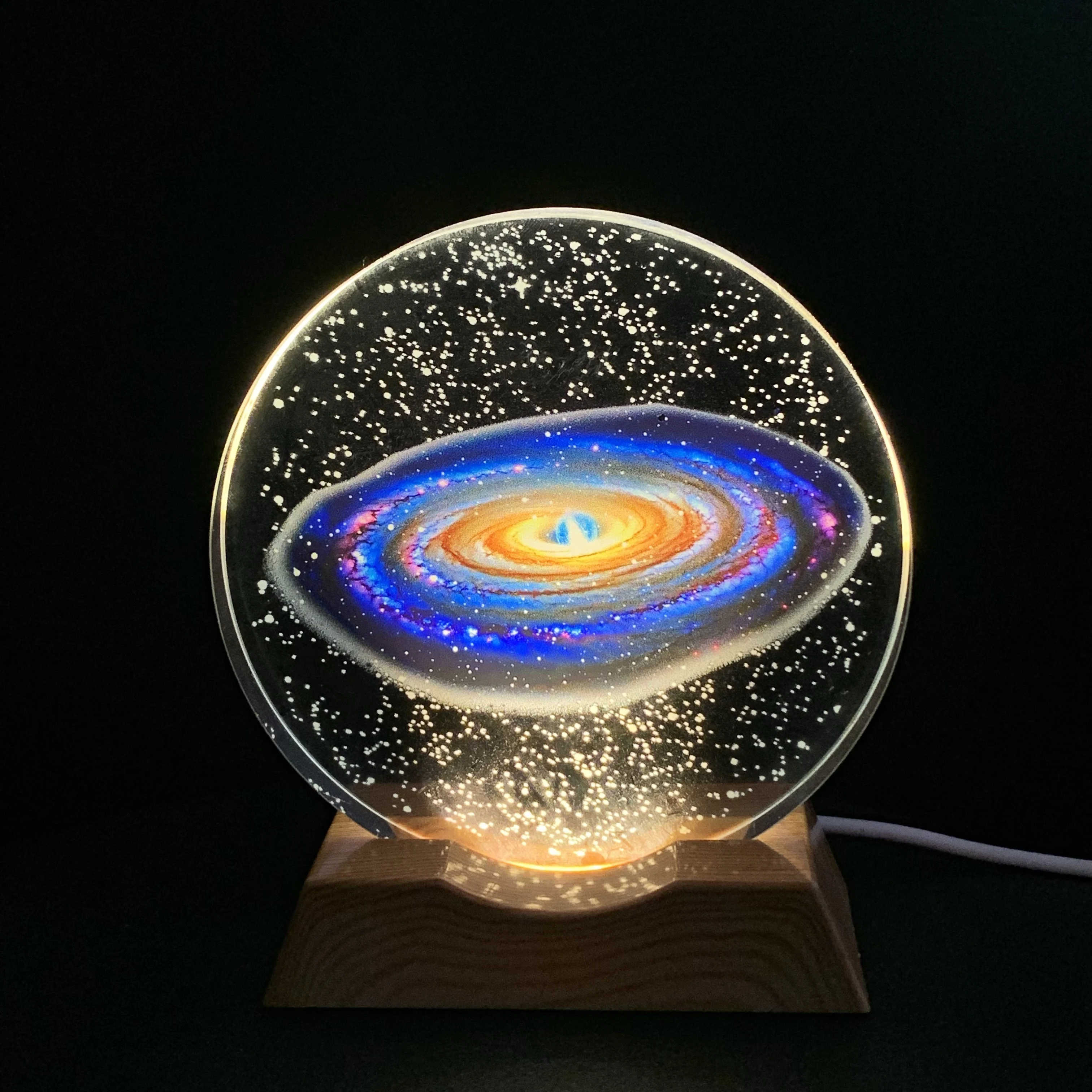 갤럭시 크리스탈 LED 야간 조명 스트립 베이스, 유리 장식 램프, 침실, 거실, 생일 및 어머니의 날에 적합