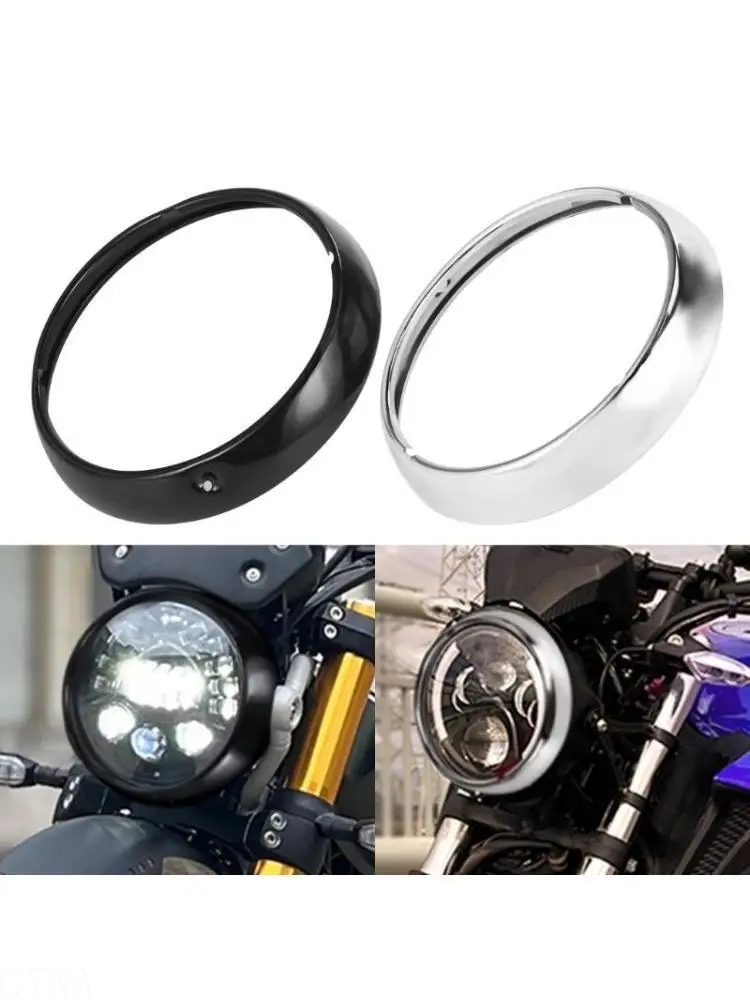 

G7NA Rust Resistant 7 Inch Metal Headlight Bezels Headlamp Trim Rings Covers Decoration for Motorcycles Easy to Installation