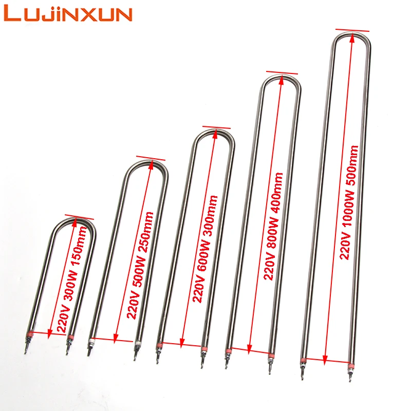 LUJINXUN 220v Electrical Oven Straight Tubular Heating Element 8mm Air Spare Resistance Flexible Heater 300w 400w 500w 1pc