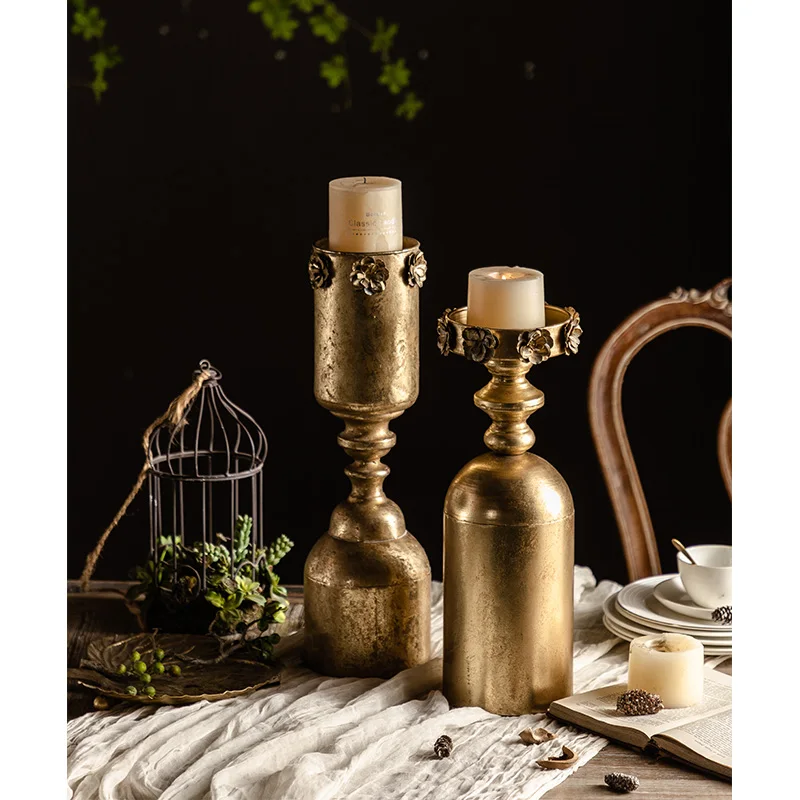 Luxury Amber Tabletop Dinner Wedding Glass Candle Pillar Holder Custom Small Middle Big Pillar Long Stem Candlesticks