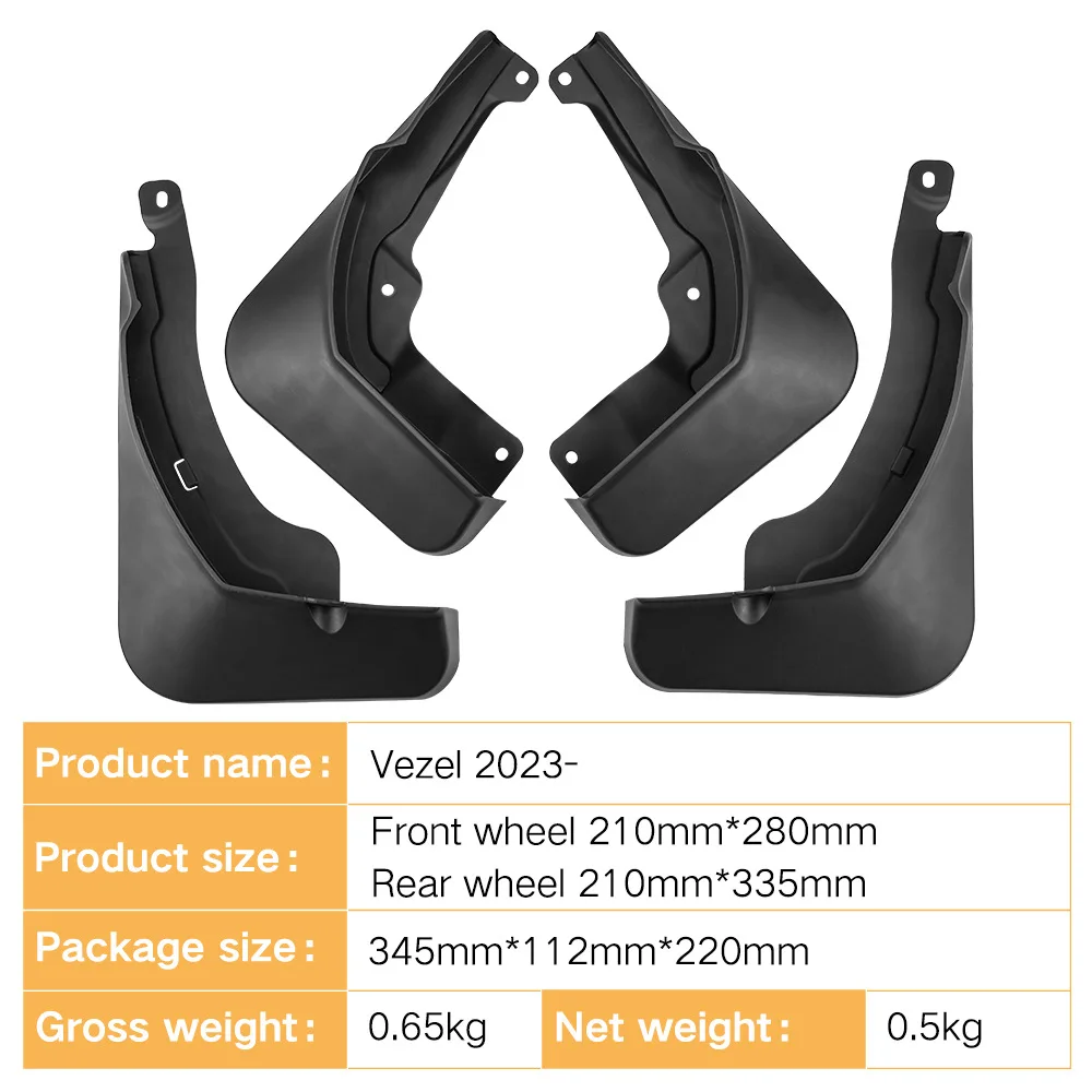 Mudguards for Honda Vezel 2023-2024 Wheel Exterior Part Mudflaps Fender Flares Flap Splash Mud Accessories