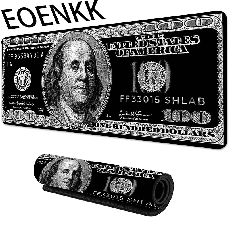 لوحة ماوس كبيرة مضادة للانزلاق من الأوراق النقدية، حواف مخيطة، حصيرة مكتبية لألعاب الكمبيوتر المحمول ​   لوحة المفاتيح