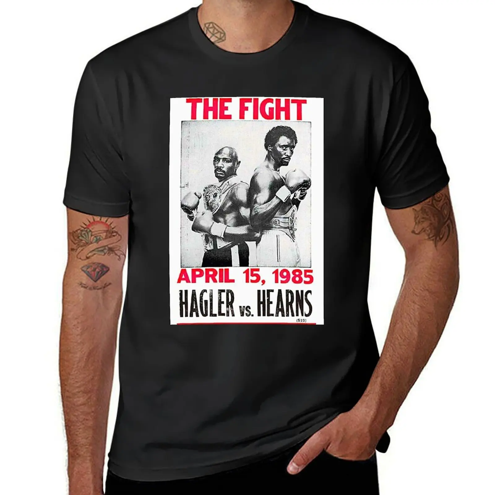 Hagler vs Hearns - The Fight T-Shirt plus sizes sports fans heavyweights men clothes