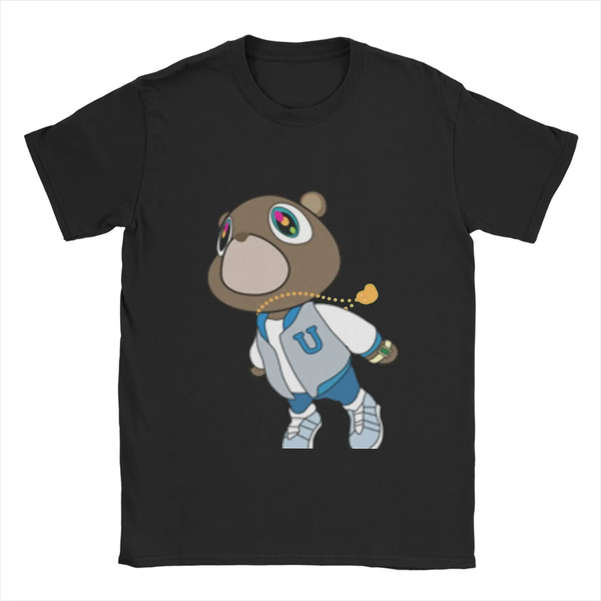 

Kanye West Pure Cotton T Shirt For Men Summer Graduation Bear Vintage T Shirts O-Neck Hip Hop Tees Oversize Design Tops