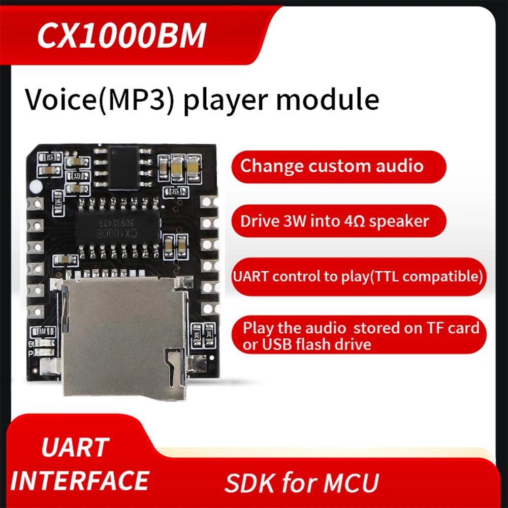 Recordable Sound Module Programmable Sound Chip USB Charging Voice Board Supports TF Card For DIY Toys Creative Gifts