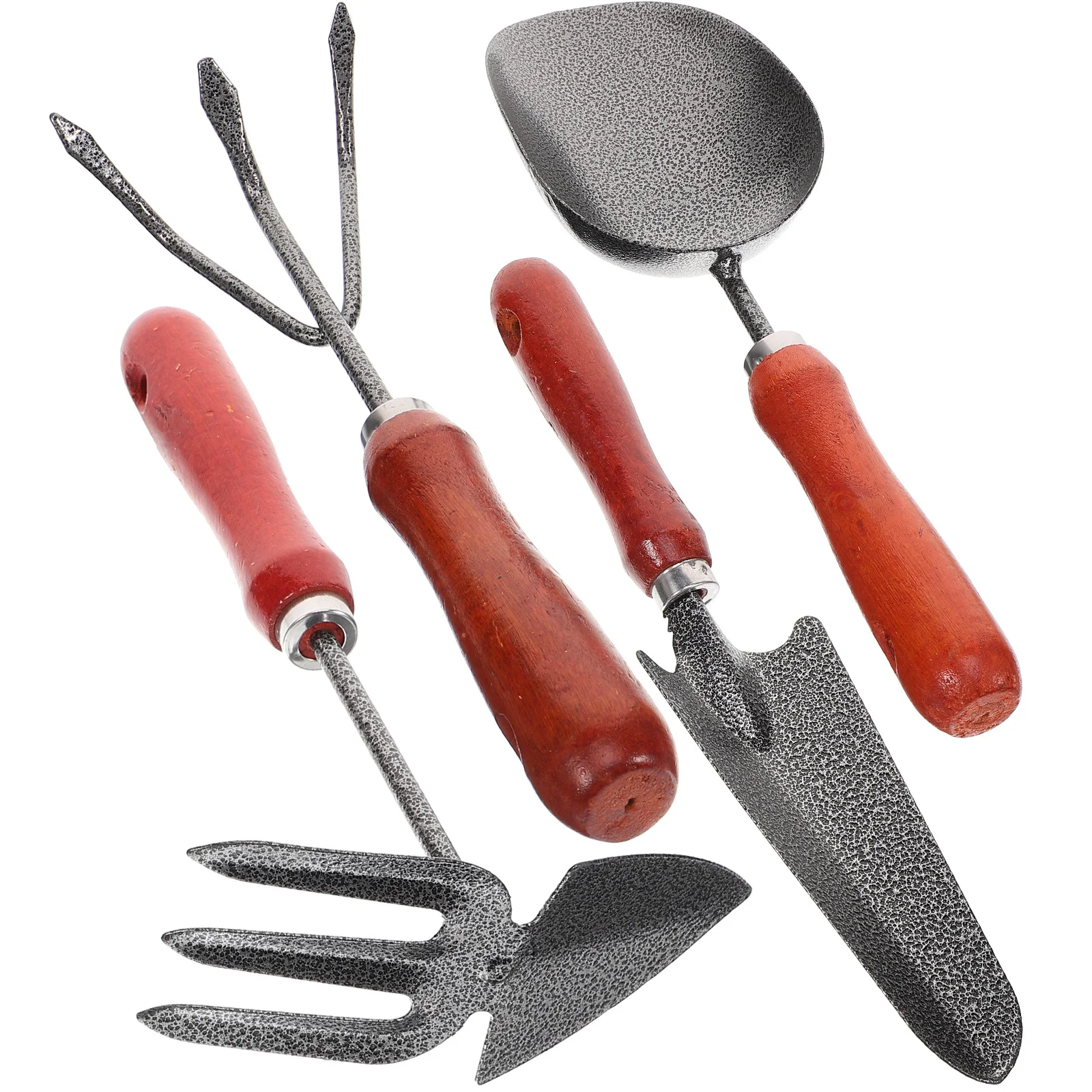 1 conjunto de ferramentas de jardinagem prático mão ferramentas de jardim com alça de madeira escavação pá ancinho capina jardinagem espátula