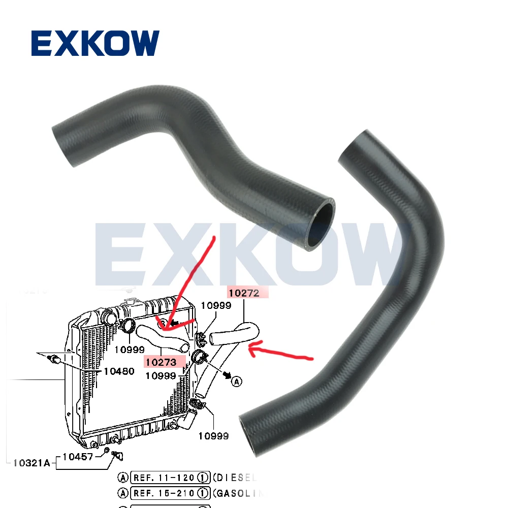 

Radiator LWR/UPR Hose for Mitsubishi L200 K04T K14T K24T K34T MB221725 MB221969 MB222484