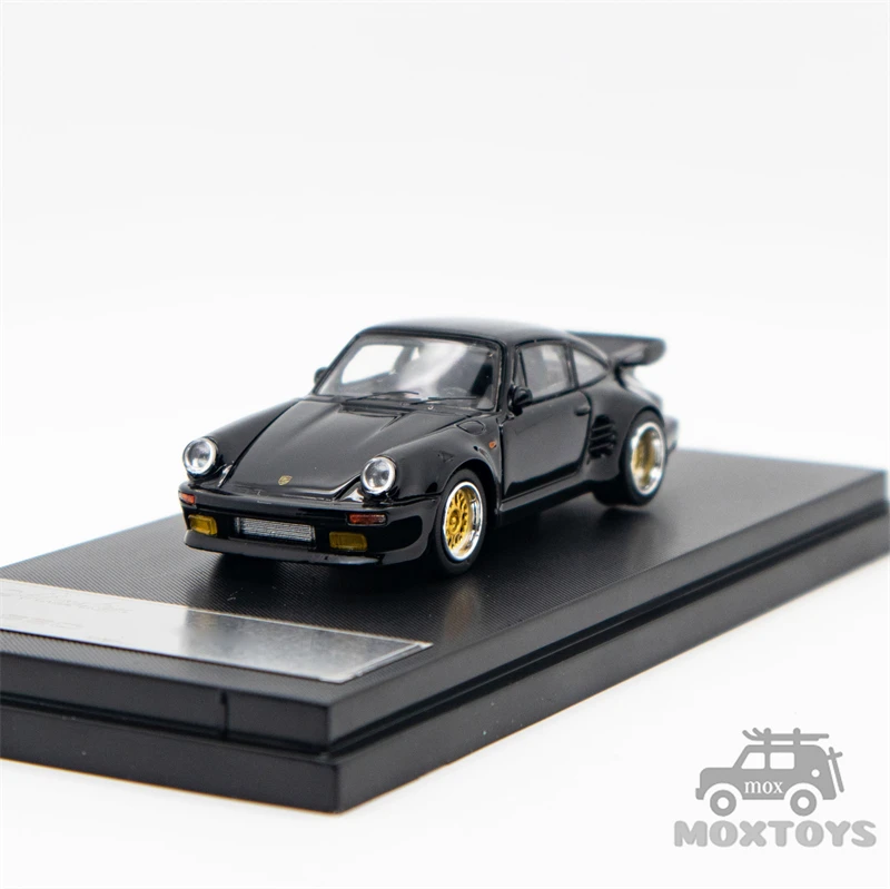 Master 1:64 911 930 Turbo Black Birdblack openable hood ver Diecast Model Car