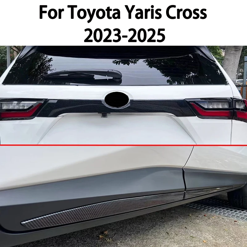 

For Toyota Yaris Cross 2023 2024 2025 ABS Carbon Fiber Car Body Anti Collision Strip Tailgate Decoration Strip External Trim